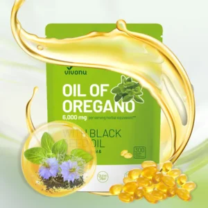 Aceite de Orégano 300 Cápsulas con Aceite de Semilla Negra | Antioxidantes Naturales para la Forma Física | Apoyo Nutricional | Suplemento Alimenticio Comestible Botánico de Alta Eficacia