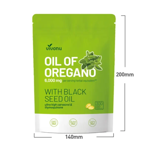 Aceite de Orégano 300 Cápsulas con Aceite de Semilla Negra | Antioxidantes Naturales para la Forma Física | Apoyo Nutricional | Suplemento Alimenticio Comestible Botánico de Alta Eficacia - Image 7